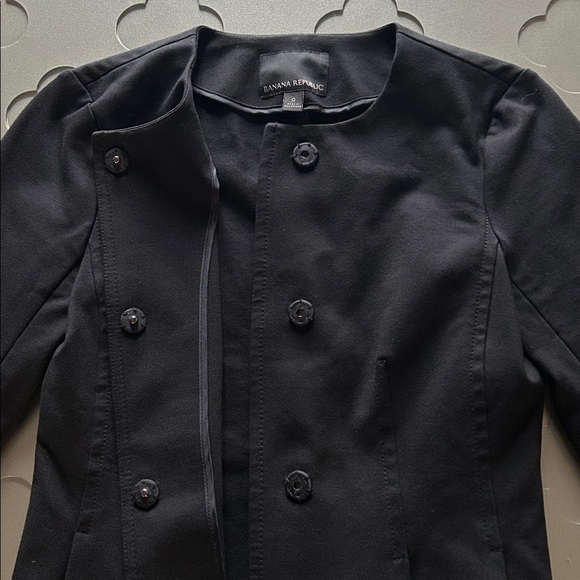 BANANA REPUBLIC Women’s Ponte Peplum Jacket Black Blazer Size 0 - Picture 10 of 16